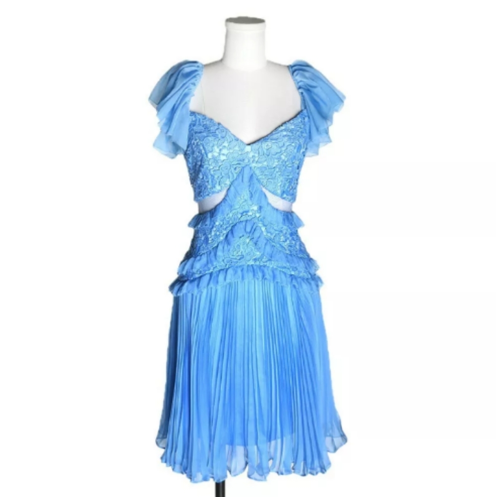 THREE FLOOR Cold Shoulder Mini Dress With Pleated